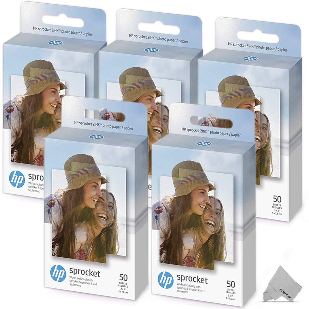 HP Sprocket Photo Paper Sheets (5 Pack of 50) Exclusively for HP