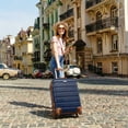 thumbnail image 2 of Gowill 4 Piece Luggage Sets,14/20 inch Hardside Lightweight ABS Carry-On Suitcase With Expandable Duffle Bag (Navy Blue Tan), 2 of 10