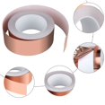thumbnail image 3 of Copper tape Copper foil tape Copper foil tape Shielding tape Copper foil Copper tape Self-adhesive tape Snail tape Snail protection, 3 of 5
