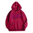 thumbnail image 1 of MKLEKYY Sweater Comb Womens Letter Printed Trendy Cool Fall/Winter Long Sleeved Drawstring Hooded Sweater, 1 of 1