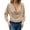 A-Beige, variant on Women'S Elegant Solid Blouses V Neck Long Sleeve Top for Women Loose Everyday Wear Comfort Shirts A-Beige L