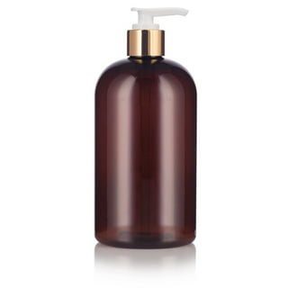 16 oz Amber Glass Bottle with Metal Pump – THE GOOD FILL