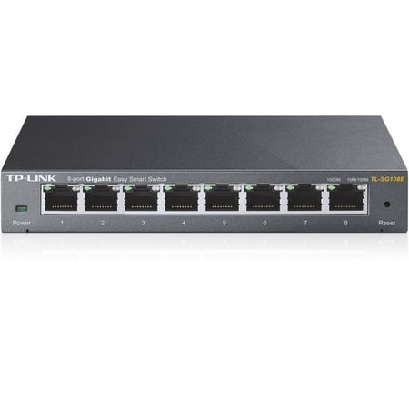 8-Port Gigabit Ethernet Web Managed Easy Smart Switch (TL-SG108E), 8-Gigabit ports provide instant large file transfers By
