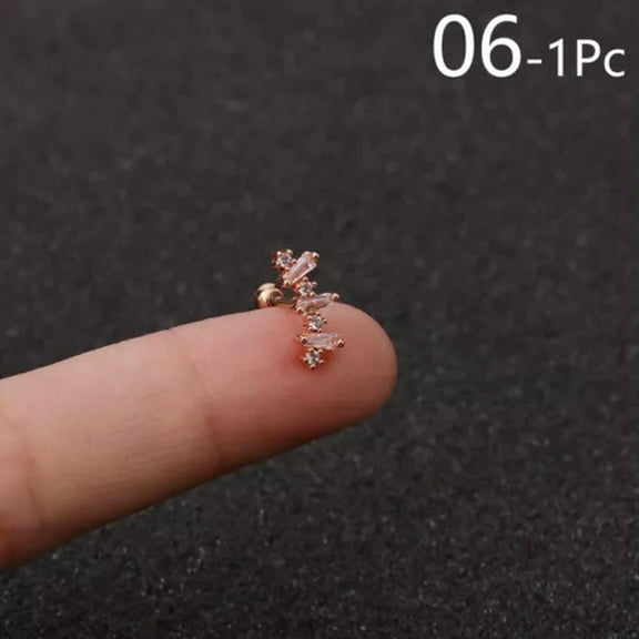 K-KED 1* Stainless Steel Delicate Jewelry Dangle Nose Studs Nose Rings Nose Nails Body Piercing-06