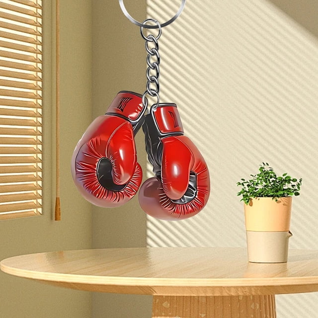 Decoración del hogar, decoración de habitaciones, decoración de paredes Guantes de boxeo 2D llavero acrílico plano colgante acrílico