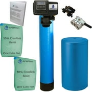 AFWFilters 2 cubic Foot 64k Whole Home Water Softener with Durable 10% Crosslink Resin, 3/4" Stainless Steel FNPT Connection, and Blue Tanks
