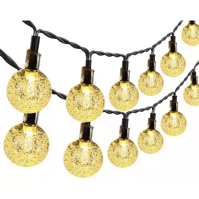 Guirnalda De Luces Solar 11m 60 Foco Exterior Jardin 8 Modos