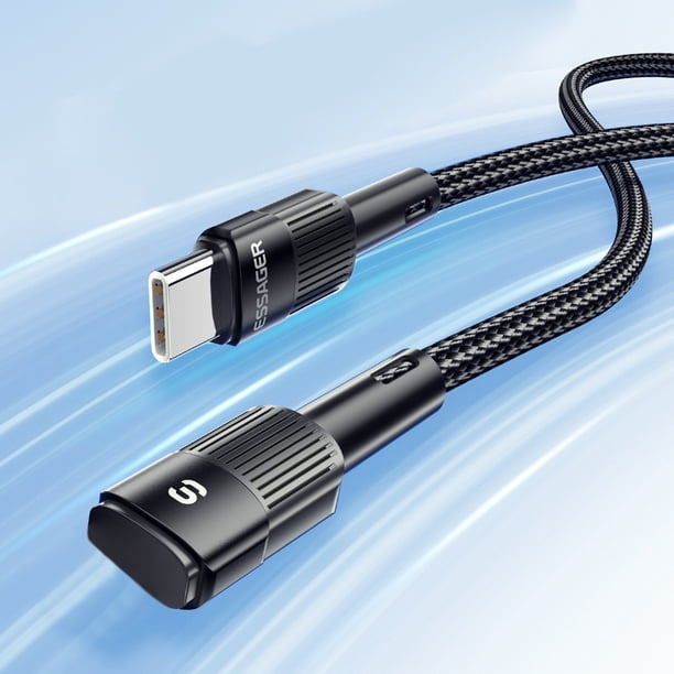 ESSAGER Cable de carga de datos para iPhone iPad Cable de cable de teléfono móvil (Negro 1M) Likrtyny Para estrenar