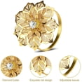 thumbnail image 4 of Juego de 20 servilleteros de flores ahuecados para bodas, fiestas, banquetes, cenas de Navidad, delicadas hebillas para servilletas, decoración (oro artificial) Sincero  Electrónica, 4 of 5