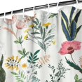 thumbnail image 4 of Floral Shower Curtain Watercolor Botanical Bathroom Decor Rustic Flower Design Fabric Bath Curtain for Tub Country Style Home Accessories with Hooks，72x84in(180*210cm), 4 of 5