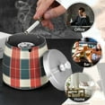 thumbnail image 4 of Yayeee Ashtray with Lid for Cigarette Smokeless Stainless Steel Home Ash Holder, Vibrant Red Tartan Pattern, 4 of 7