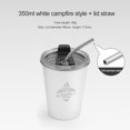 thumbnail image 4 of Vasos para Con Tapa Paja 350ML Metal Acero Inoxidable Adultos Picnic Camping Al Aire Libre, 4 of 9