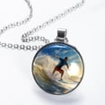 thumbnail image 2 of Surfing in Summer Circular Glass Pendant Necklace - Women's Statement Necklaces, 2 of 5