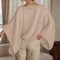 thumbnail image 5 of Women Lightweight Cardigan Open Front 3/4 Sleeve Shawls Wraps Bell Sleeve Kimono Cardigan (Khaki XL), 5 of 6
