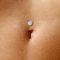 thumbnail image 2 of Satix 14G ASTM F136 Titanium Floating Belly Button Rings Convex Base 5mm Bezel Set CZ Threadless Push In Fat 5/16 Inch 8mm, 2 of 5