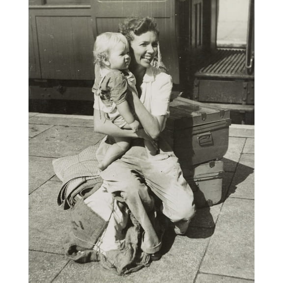 Print: The War In Malaya - First Pictures. Refugees From Penang Stirring