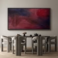 thumbnail image 6 of Large Framed Canvas Wall Art Retro Red Abstract Print for Modern Living Room Decoration - 60"x30" Black Framed, 6 of 8
