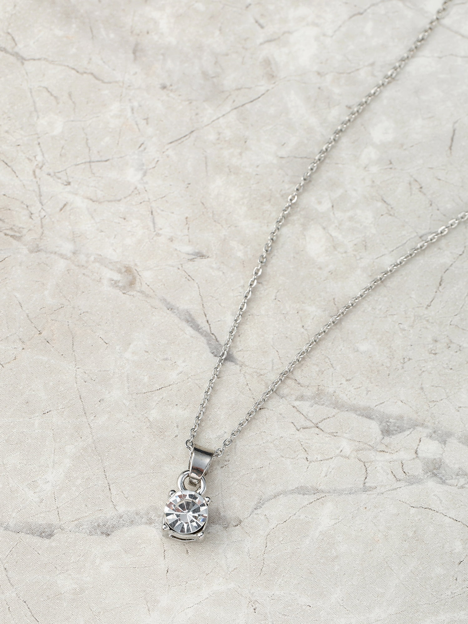 Time and Tru Womens Solitaire Pendant Necklace  (图4)