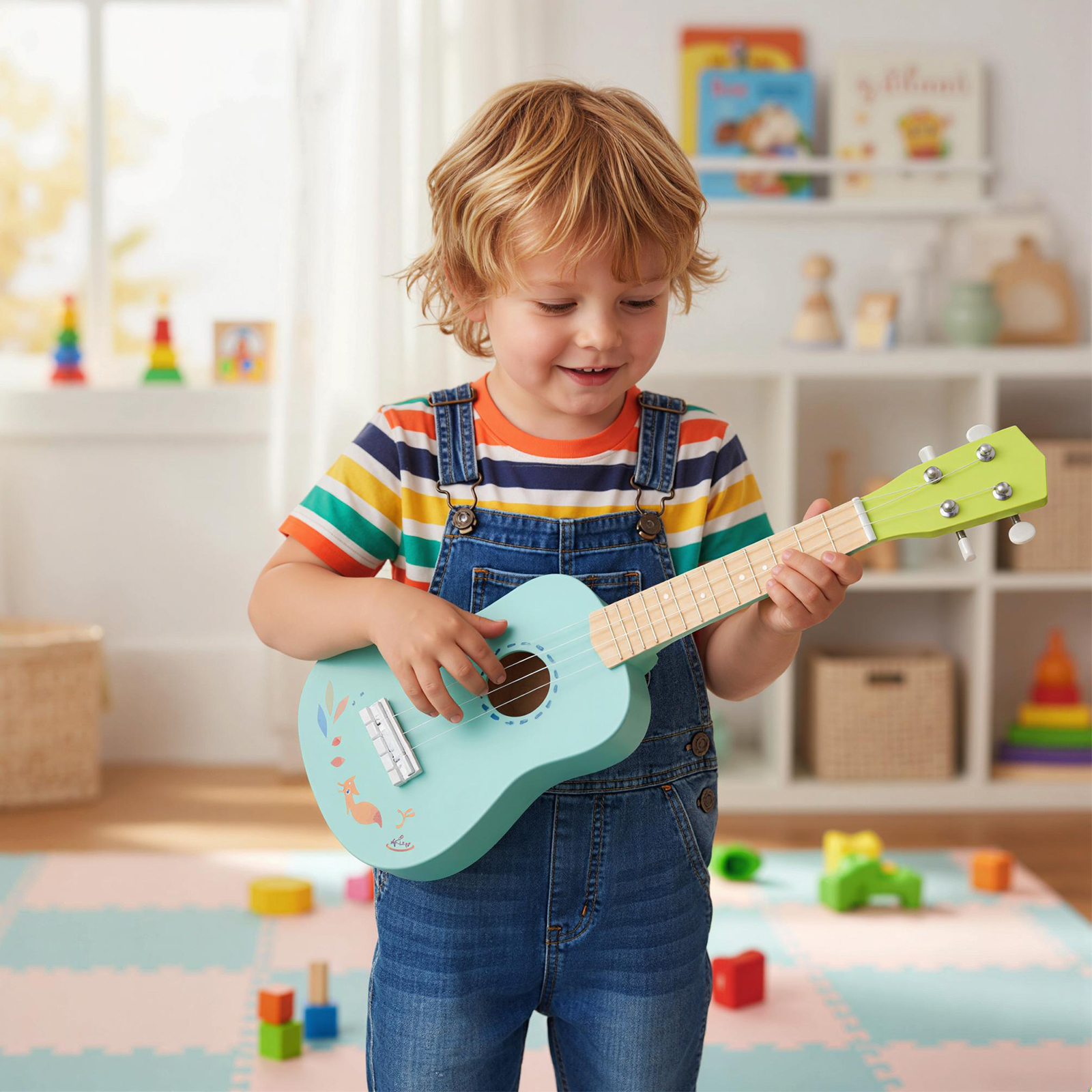 Gymax 21 Inch Ukulele for Kids Toy Ukulele for Toddlers w/ Laminated Basswood Body