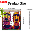 thumbnail image 3 of 2D Flat, 1pc Easter Island Moai Statues Wall Art Decor - Vintage Hawaiian Tropical Decoration with Hanging Strings, 8x8 Inch Acrylic Window Plaque for Home, Garden, Office - Birthday, Housewarming, 3 of 8