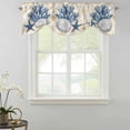 thumbnail image 2 of Tie Up Valances for Windows, Blue Coastal Adjustable Valance Curtains Window Treatment for Living Room/Bedroom, Nautical Summer Beach Starfish Shell Rod Pocket Kitchen Curtains & Drapes 42x18 Inch, 2 of 9