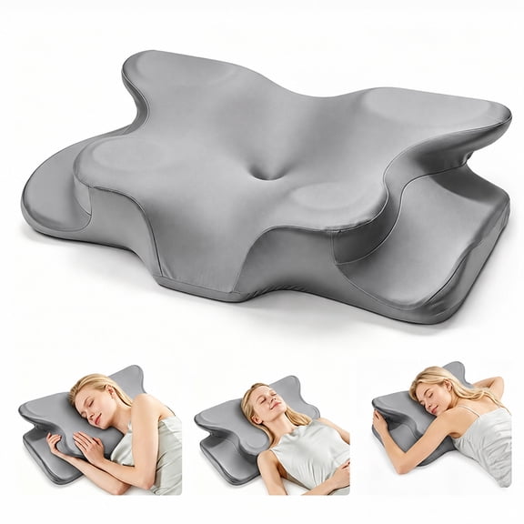WKEFF Almohada Cervical para Cuello, Pillows for Sleeping, Butterfly-Shaped Memory Foam Cervical Neck Pillow, Ergonomic Cervical Support Pillow