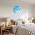 thumbnail image 6 of Silent Wall Clocks Battery Operated, Blue White Beach Coastal Round Decorative Wall Clock for Living Room Bedroom Kitchen Bathroom Classroom Decor, 12 Inch Abstract Geometric Ocean Waves, 6 of 8