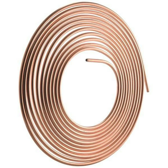25FT 7.62M Tube Nuts Car Roll Tube Coil of 1/4 Inch OD Copper Nickel Brake Pipe Hose Line Piping Tube Tubing Anti-Rust,Copper