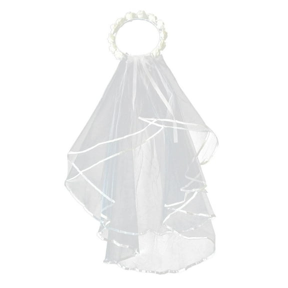 Bridal Flower Headband, Party Flower Wreath for Women, White Artificial Floral Garland Headband Headpiece for Photo Props Beach