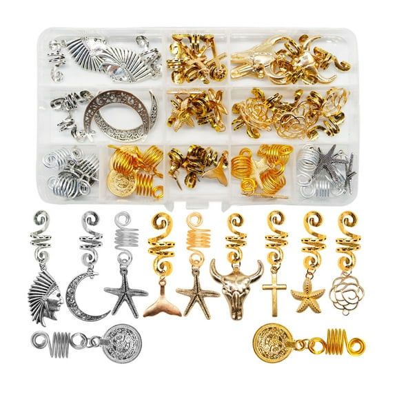 OUNONA 33-Piece Hair Jewelry Set with Crystal Wire Wrapped Braids for Dreadlocks and Hair Accessories for Women and Girls