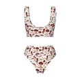 thumbnail image 6 of Rocae Mushroom for Bikini Set for Women Two Piece Sexy High Swimsuits Split Crossover Bikini Large, 6 of 9