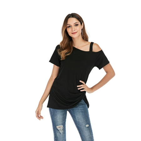 

Styles Off The Shoulder Tops for Women Summer Clothes Costumes Short Sleeve For Daily Casual Wear Combine with Leggings Jeans Shorts Pants