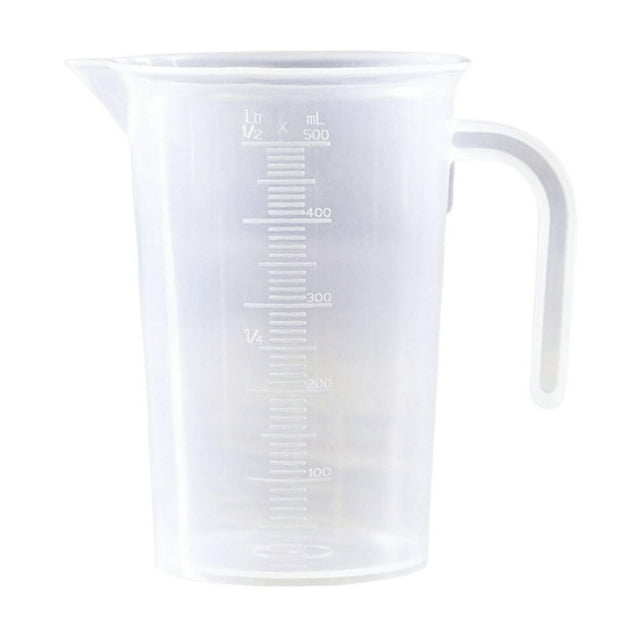 Taza medidora con báscula, utensilios de cocina, multifuncional, fácil de llevar, accesorios transparentes para hornear, tienda de té y hogar 500ml