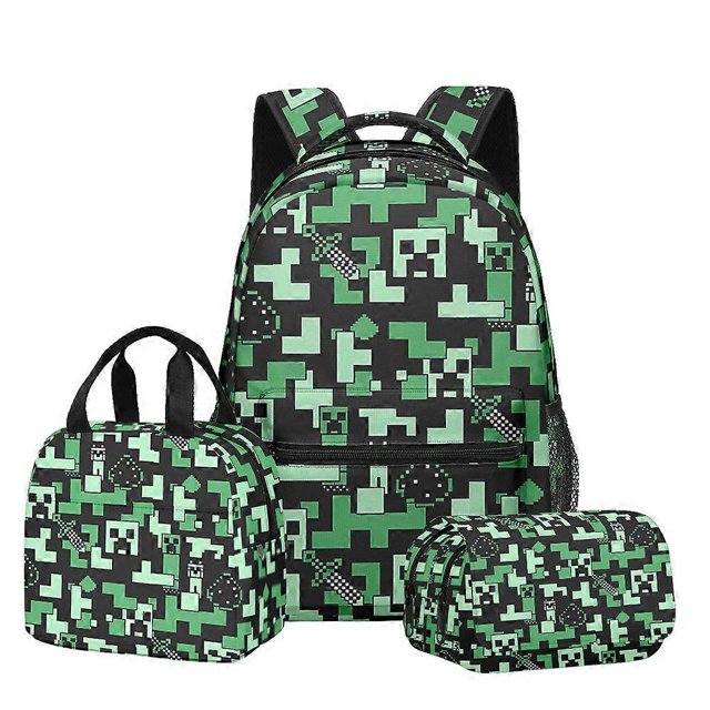Mochila 3D de Minecraft, bolsa para el almuerzo, estuche para lápices, juego para niños, estudiantes, útiles escolares, varios estilos