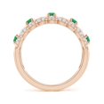 thumbnail image 2 of ANGARA Natural Art Deco Inspired Emerald Broad Filigree Ring in 14K Rose Gold for Women (Size-2.6mm) | May Birthstone, Birthday, Anniversary, Jewelry Gift for Women | Natural Emerald Ring, 2 of 9