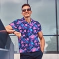 thumbnail image 4 of Fotbe Blue Skull Rose Camiseta Polo de Golf para Hombre con Estampado – Camisa Deportiva Transpirable con Cuello Abotonado-Large, 4 of 6