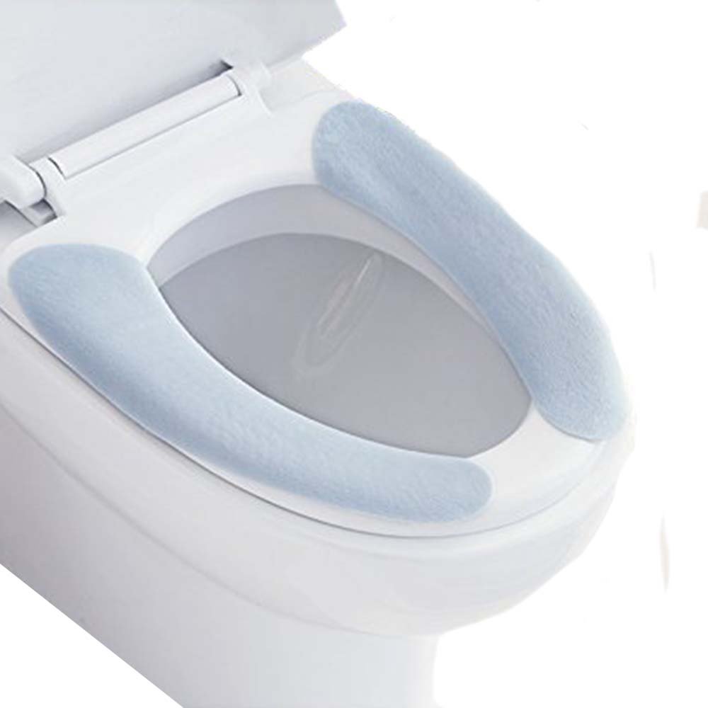 Sticky Toilet Seat Lid Warmer Cover Pads Washable Toilet Warmer Mat For