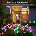 thumbnail image 5 of Outdoor Solar Lights, Hengu 1 Pack Solar Garden Lights with Lily Flowers, Waterproof 7 Color Changing Solar Lights Outdoor - Bigger Solar Panel for Outdoor Patio Yard Garden Decoration,White, 5 of 7