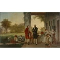 thumbnail image 2 of Thomas Prichard Rossiter 14x10 Black Ornate Wood Framed Double Matted Museum Art Print Titled: Washington and Lafayette at Mount Vernon, 1784 (The Home of Washington After the War) (1859), 2 of 5