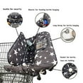 thumbnail image 3 of Shopping Cart Cover for Baby, 100% Cotton Sitting Area, with Bottle Strap and 6.5" Cell Phone Holder Toddler 2-in-1 High Chair Cover Summer Grocery Cart Cushion for Boy or Girl, Large, Star Print, 3 of 3