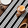 thumbnail image 3 of Striped Black White Table Runner 72 Inches, Farmhouse Line Stripes Classic Bed Runner Dresser Scarves Tabletop for Indoor Outdoor Parties/Ceremony/Banquet, 13" x 72", 3 of 9
