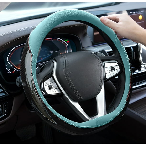 Four Season Universal Carbon Fiber Breathable Against Slip Round D-shaped Handle Cover For Car Steering Wheel Safe And Comfortable ChoiceCraftsmanship