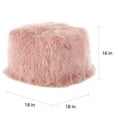 thumbnail image 5 of Saro Lifestyle Mongolian Lamb Fur Wool Pouf Ottoman Rose, 5 of 5