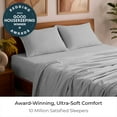 thumbnail image 2 of Mellanni 4-Piece Iconic Queen Bedsheet Set - Microfiber, 16" Deep Pocket, Cooling, Wrinkle, Fade, Stain Resistant, Light Gray, 2 of 7