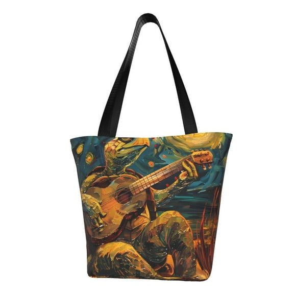 Easygdp Starry Night Guitar Turtle Shoulder Bags for Women,Crossbody Bags Shoulder Purse Handbag for Women