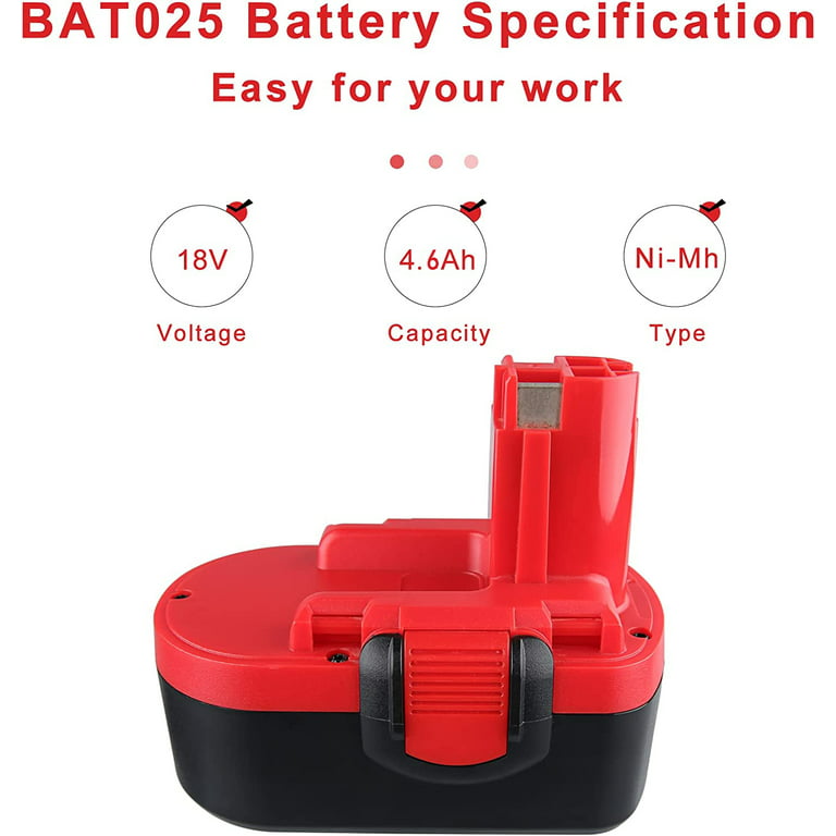 Joiry 18V Battery for Bosch BAT025 BAT026 BAT160 BAT180 BAT181 BAT189 Bosch  Power Tools 3000mAh NiMH Replacement Battery