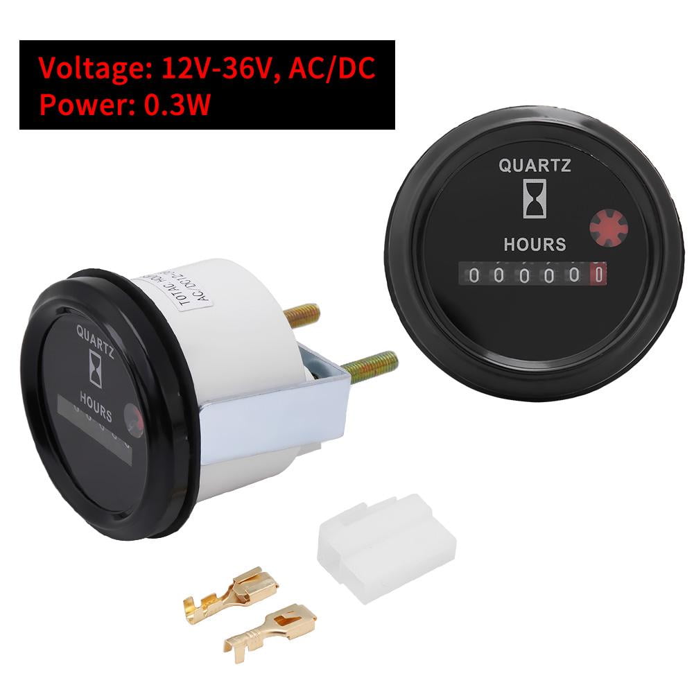 LYUMO Boat Hour Meter, Hour Gauge,1236V DC AC 6 Digit Accurate Round Quartz Hour Meter Gauge
