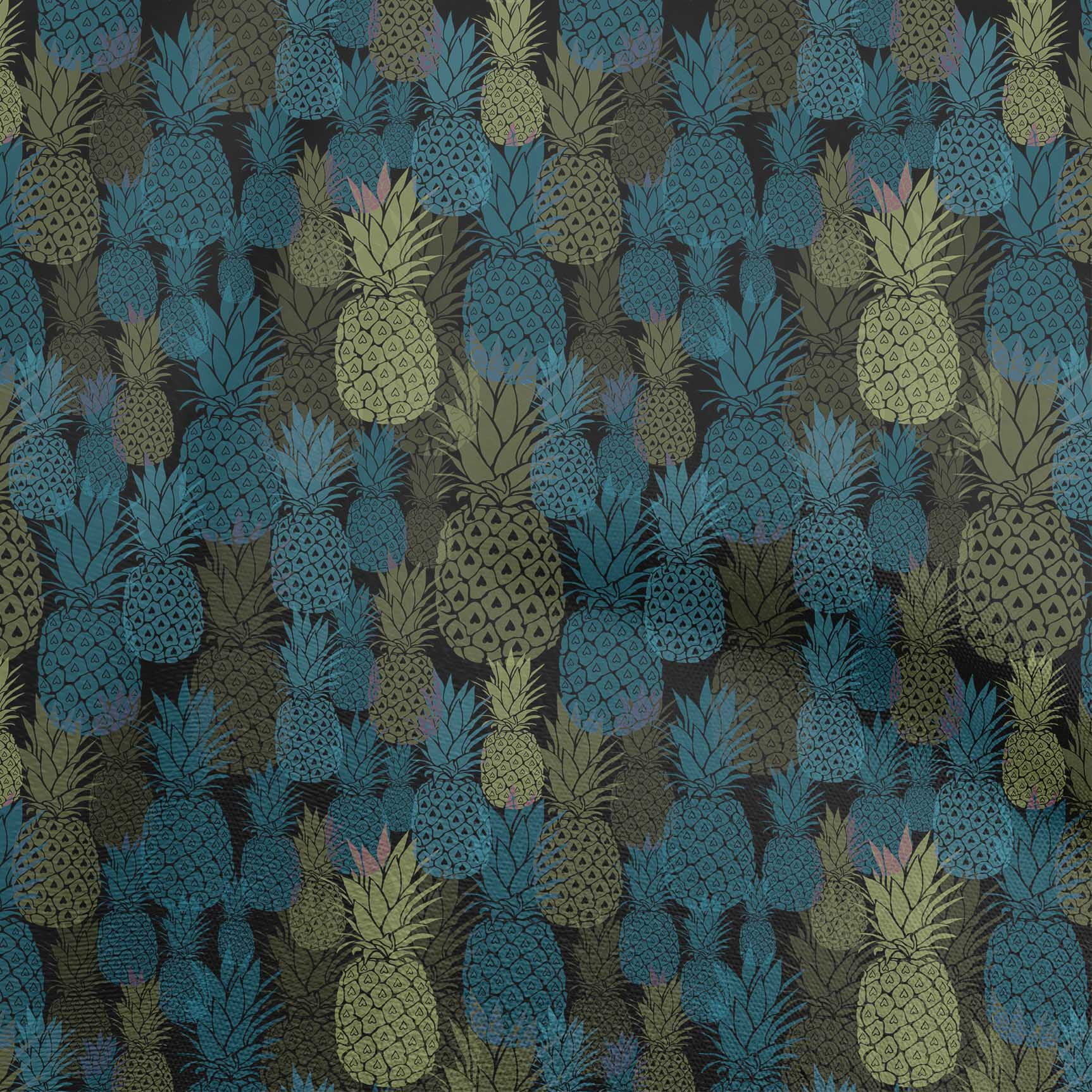 oneOone Cotton Cambric Teal Blue Fabric Pineapple Diy Clothing Quilting ...