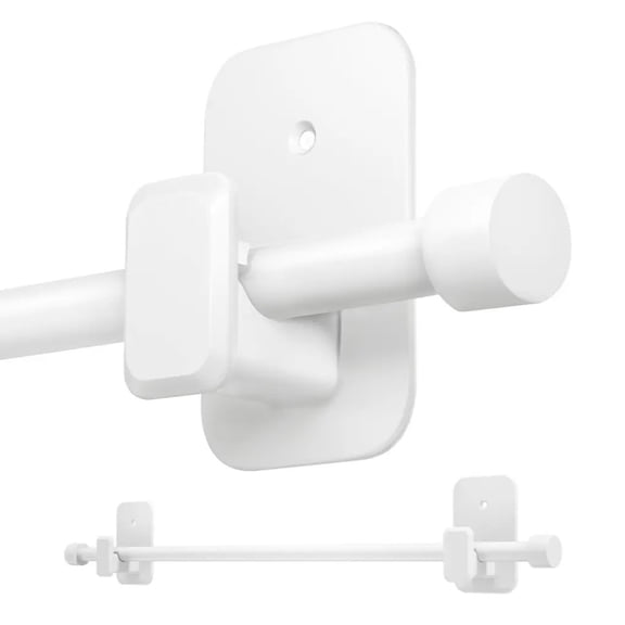 No-Drill Curtain Rod Bracket, Multi-Function Towel Bar Holder Hooks, Long Object Wall Clips, 4-Pack