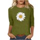 thumbnail image 1 of Camisetas Casuales de las Mujeres de Moda Impresa 3/4 Mangas Blusa Cuello Redondo para el Hogar Y Diario, 1 of 3